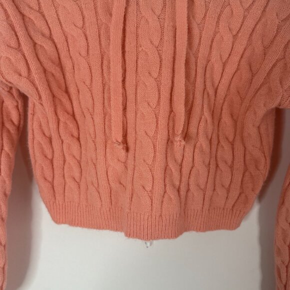 Cozy Cable Knit Hooded Crop Top & Legging Set – Blush Pink – Size Small - Picture 4 of 16